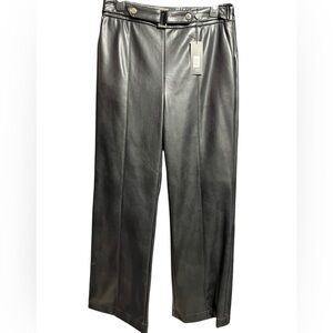 Elie Tahari Black Vegan Leather Trousers